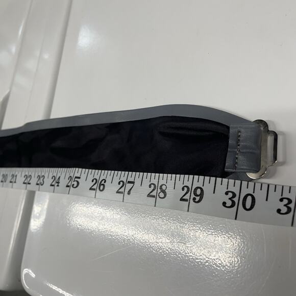 Crumrine Buckle and Leather Belt Vintage 80s Gold Gray Engraved Floral Western - Picture 6 of 9